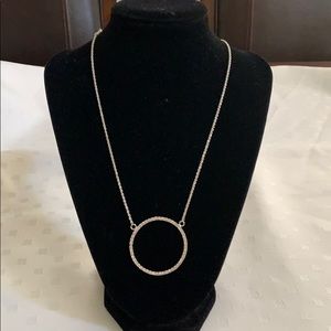 Rhinestone Silver Circle Necklace